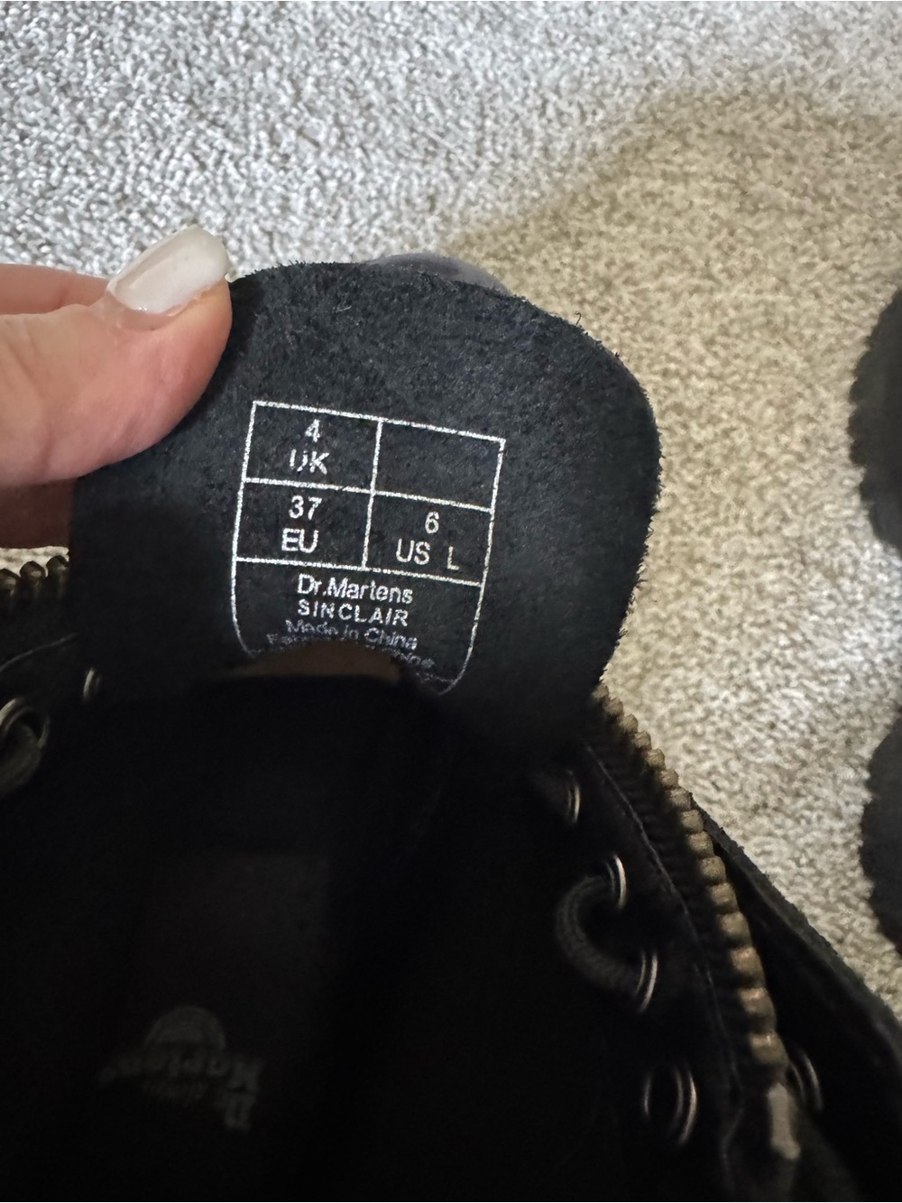 Dr. Martens Sinclair Black Leather Platform Zip Combat Boot - Picture 4 of 6